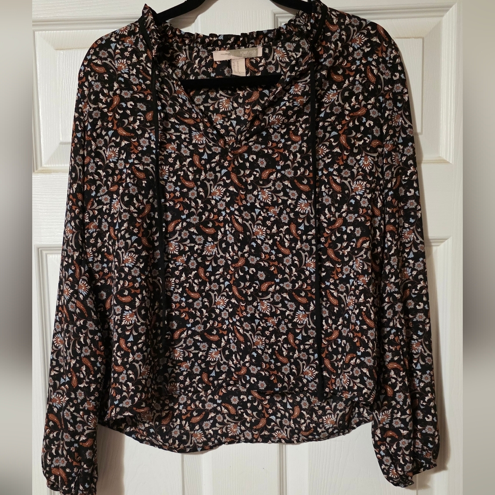 Forever 21 Black and Brown Floral Blouse